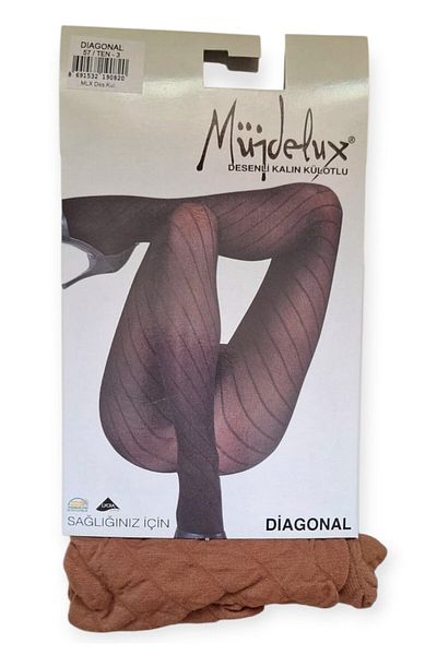Müjde Luxurywomen's Diagonal Patterned Thick Pantyhose