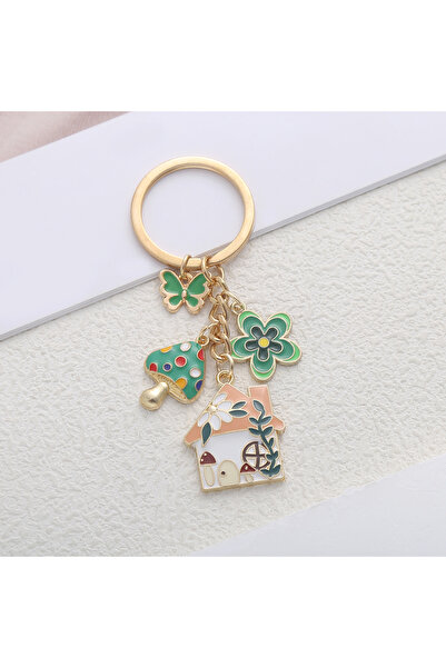 Hilosh Pastoral Tarzı Ev Küçük Papatya Anahtarlık Araba Anahtarlığı Çanta Aks...
