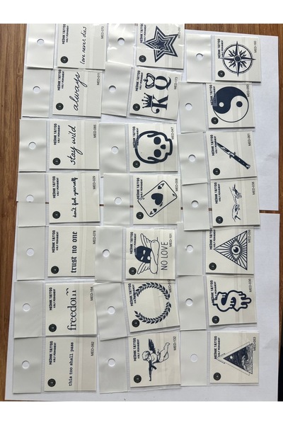 Airbrush Tattoo Toptan 50 adet Minimal 1 ay kalıcı geçici dövme paketi 5 cm