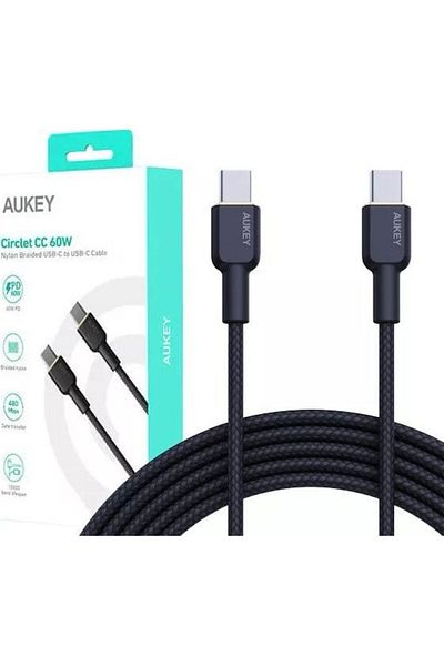 AUKEY Cablu USB-C, Aukey, 60W, 1 m, Negru