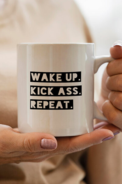 South Steel Wake up Kick Ass Repeat Printed Mug