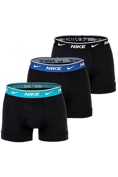 Nike Set de boxeri cu tehnologie Dri-FIT și bandă cu logo în talie - 3 perechi, Negru, Turcoaz, S