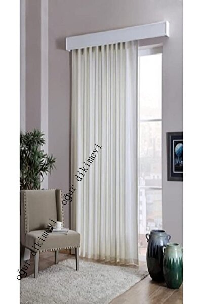 Pierre Cardin OĞUR DİKİMEVİ KREM SATEN GÜNEŞLİK PERDE BOL ÖLÇÜ SEÇENEĞİ