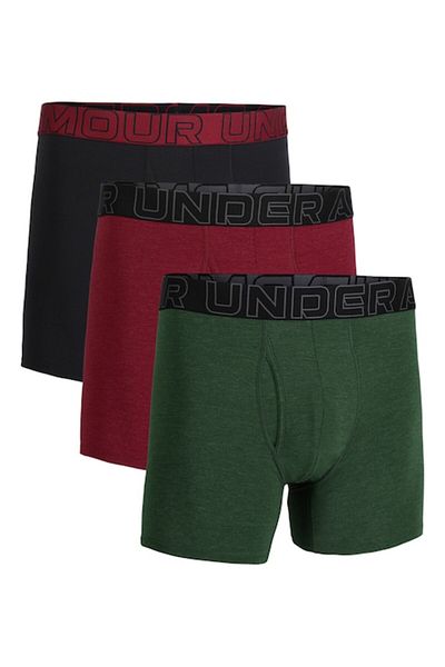 Under Armour Set de boxeri cu talie cu logo - 3 perechi, Vișiniu, Negru, L