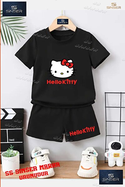 SS SİNSER Çocuk UNISEX “HELLO KITTY KIRMIZI YAZILI“ Özel Baskılı Bisiklet Yak...