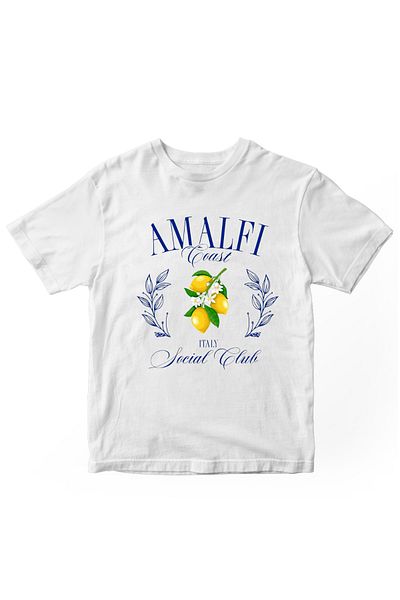 designedfy Amalfi Printed Unisex Tshirt White