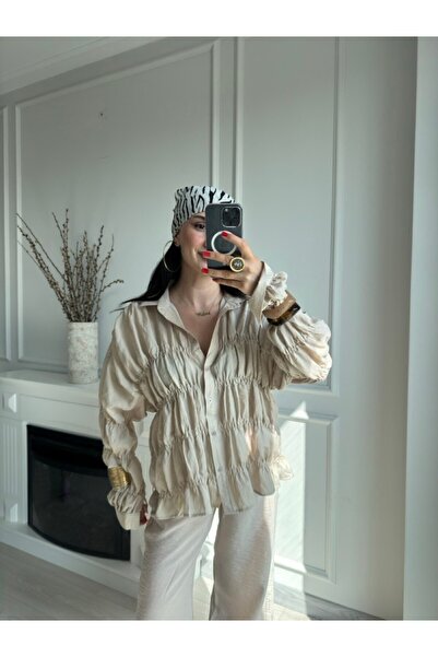 MSY Women's Stretch Stone Color Shirt and Pants Set