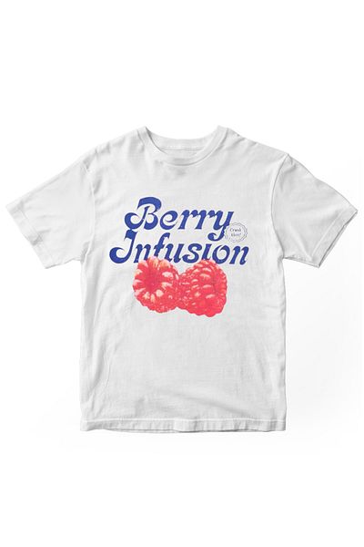 designedfy Berry Infusion Printed Women's Tshirt White