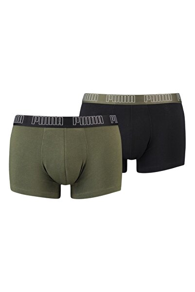Puma , Set of Boxers with Logo Waistband - 2 pairs, Black, Khaki, XL