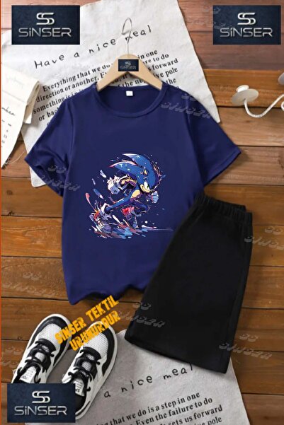 SS SİNSER Children's Unisex “Sonic Kosan Painted“ Special Printed Crew Neck T...