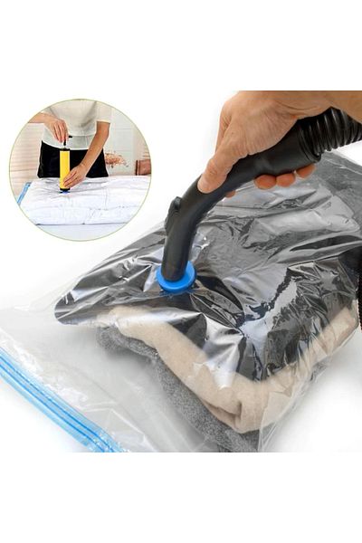 EMATTERIO Set 6 Saci Vidat Vacuum 70x100 cm, Reutilizabili, Compatibili cu Pompe, Transparent