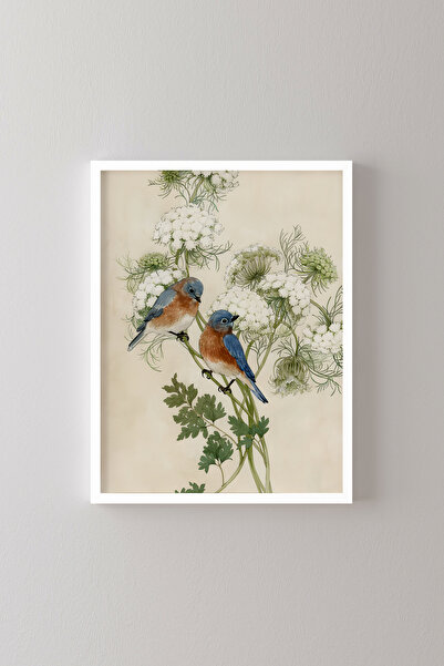 epiqart Blue Birds - White Frame