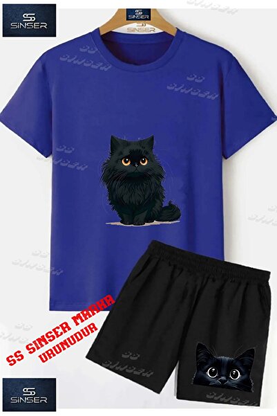 SS SİNSER Children's Unisex “Cat Black Feet Onde“ Custom Printed Crew Neck T-...