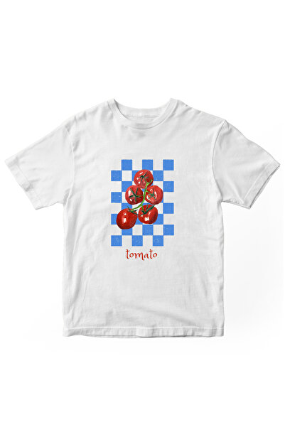 designedfy Дамска тениска с щампа на домат, бяла