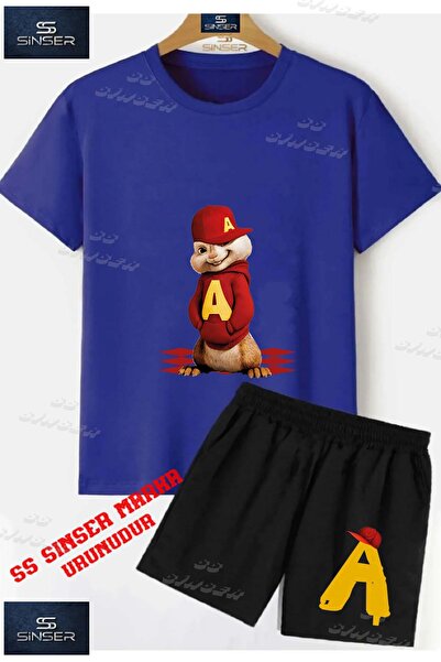 SS SİNSER Children's Unisex “Alvin Single Hand Pocket“ Special Printed Crew N...