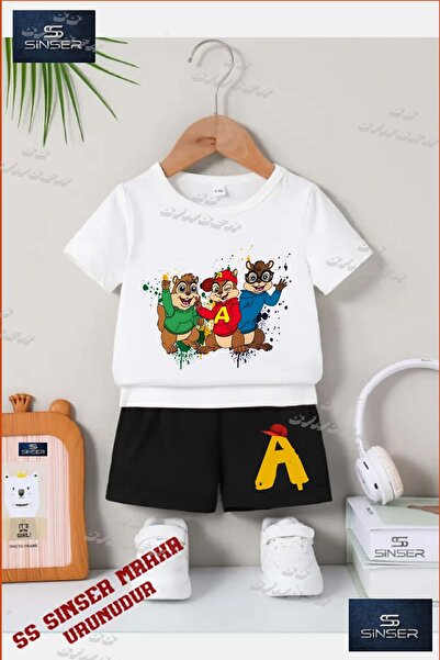 SS SİNSER Child Unisex “Alvin 3Lu Squirrel Back Painted“ Custom Printed Crew ...
