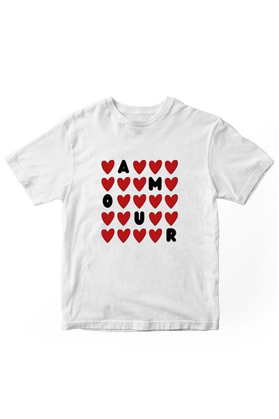 designedfy Amour Printed Women's Tshirt White