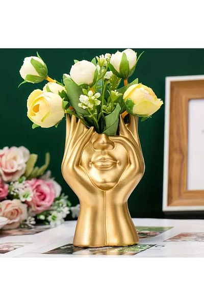 rakaymu Abstract Hand Face Vase
