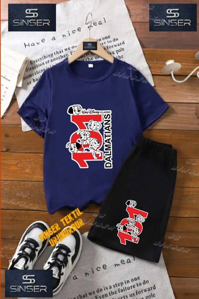 SS SİNSER Children's Unisex “Dalmacian Dog Red“ Custom Printed Crew Neck T-Sh...