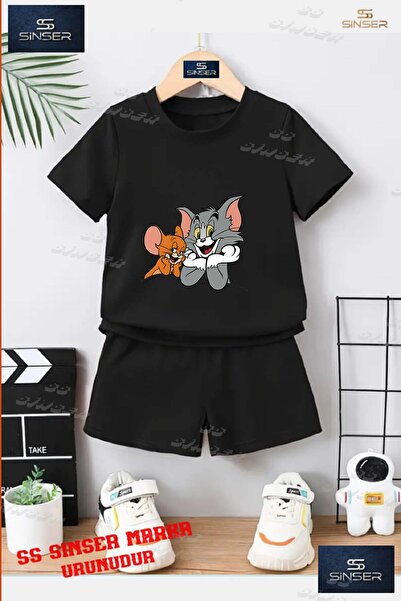 SS SİNSER Children's Unisex “Tom and Jerry Hands in Geneva“ Custom Printed Cr...