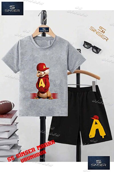 SS SİNSER Children's Unisex “Alvin Single Hand Pocket“ Special Printed Crew N...