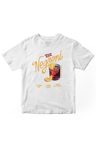 designedfy The Negroni Printed Women's Tshirt White