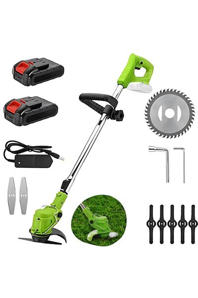 EMATTERIO Motocoasă Electrică 48V (2 acumulatori), 800W, 5 Lame, Disc Metalic, Accesorii Incluse