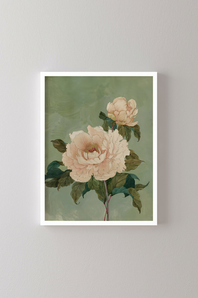 epiqart Peach Woodpecker - White Frame