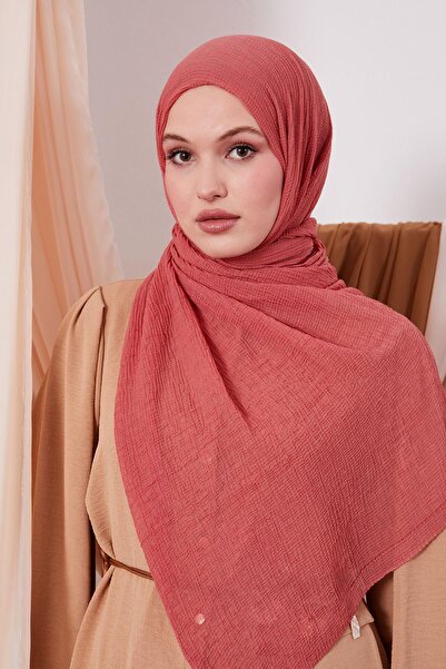 LuvenSara Muslin Shawl Dark Coral