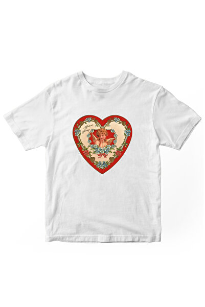 designedfy Ρομαντικό εμπριμέ γυναικείο μπλουζάκι λευκό