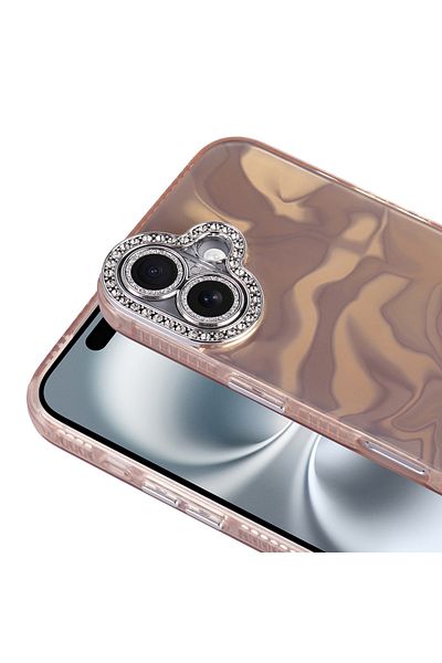 kılıffuarı Apple iPhone 16 Plus Case Shock Absorbing Airbag Glossy Camera Edge Stone Design Esila Cover