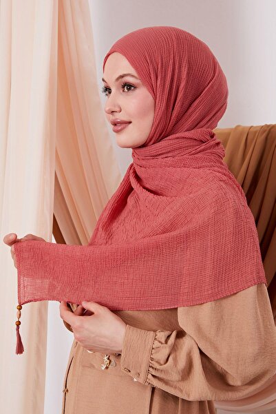 LuvenSara Muslin Shawl Dark Coral