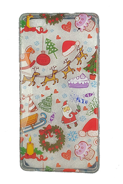 OEM Case compatible with Huawei P8 Lite, Transparent Silicone Case Christmas,...