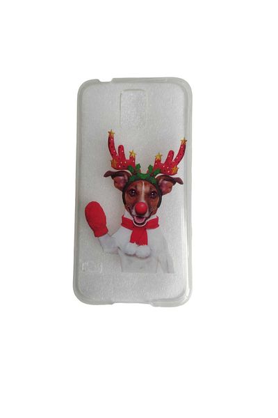 OEM Case compatible with Samsung Galaxy S5 / G900, Transparent Silicone Case Christmas, Rudolf the Dog