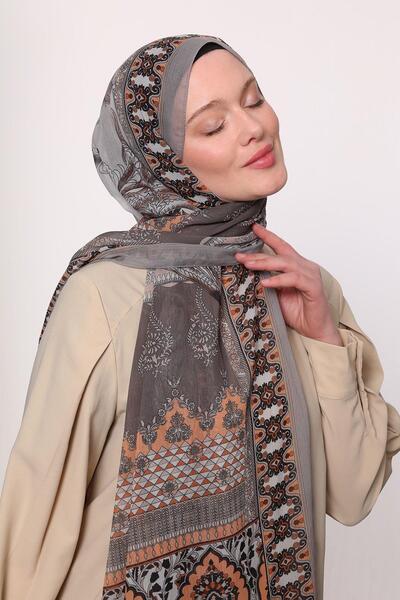 LuvenSara Silk Chiffon Shawl Mink