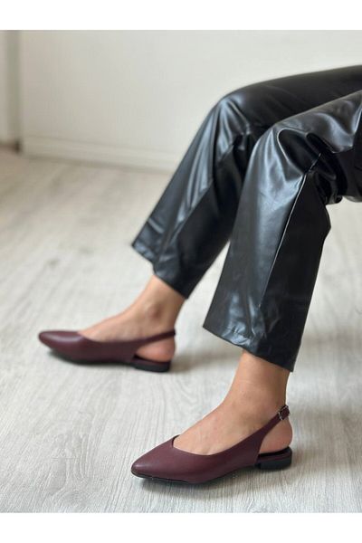 İDC MODA Burgundy Ciit Daily Balerina Women's Shoes