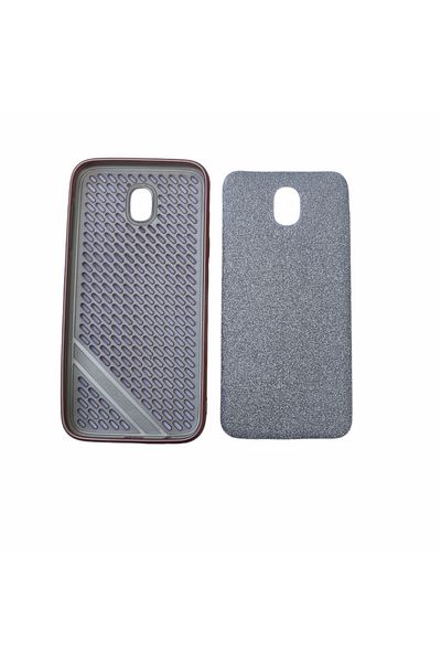 OEM Case compatible with Samsung Galaxy J5 (2017) Pink Silicone with holes, with Silver Glitter Foil