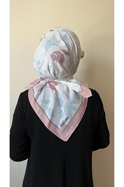 ESSLERA Pink Soft Scarf with Flower Pattern