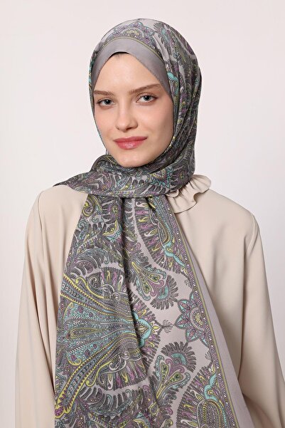 LuvenSara Hint İpeği Şal Gri