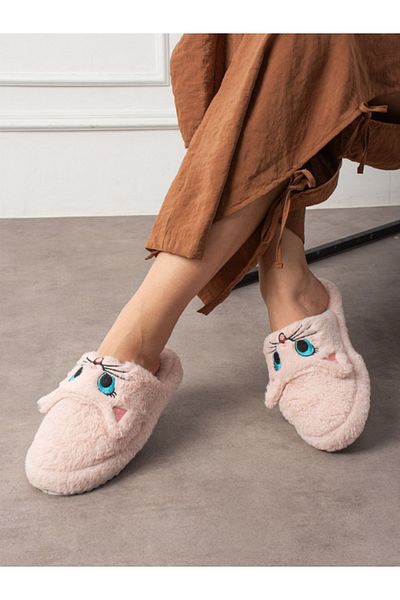STOCON Χειμερινές παντόφλες για το σπίτι Unisex με χαριτωμένη φιγούρα γάτας Κέντημα Χωρίς ήχο Αντιολισθητική σόλα STC1123