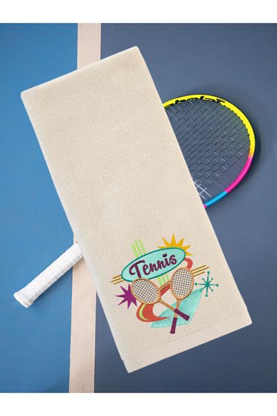 Ursa Tennis Racket Designed Embroidered Sport Towel 50X90