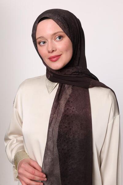 LuvenSara Silk Chiffon Shawl Brown