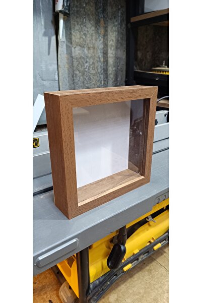 Home EMASS Kuru gül ahşap çiçek çerçevesi ceviz 20x20 pleksi camlı