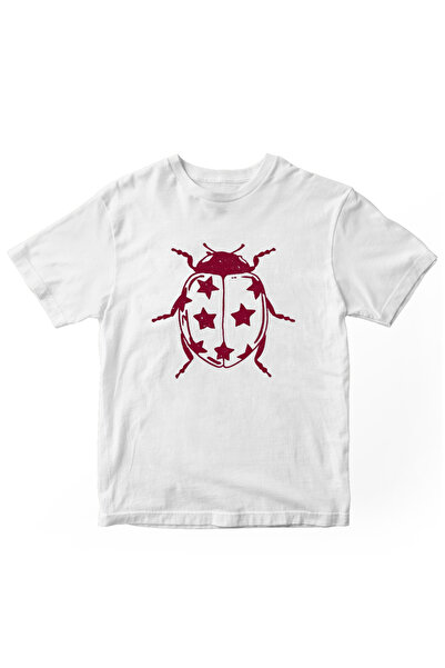 designedfy تيشيرت نسائي مطبوع عليه ليدي بيرد باللون الأبيض