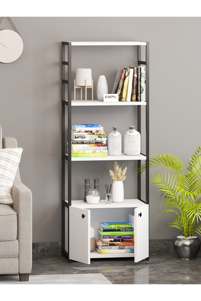 EGEMEV EGEM EV Kitaplık 5 Raflı Çok Amaçlı Dosya Kitap Rafı Ofis Salon Rafı 1...