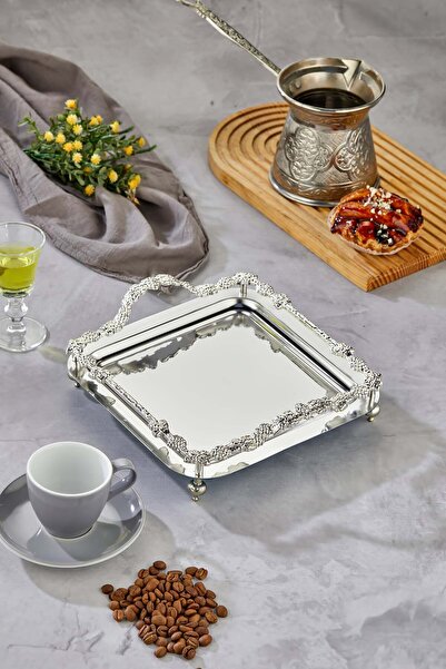 Turkco Grape Series Metal Presentation Promise Engagement Tray, Silver Tray Silver Accessory