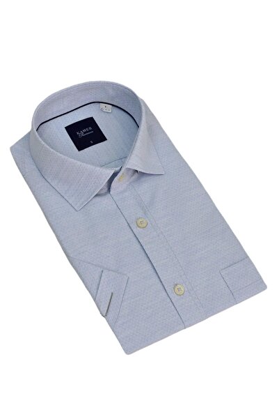 KAMER Men's Classic Short Sleeve Shirt 9528 Bgl-St04749