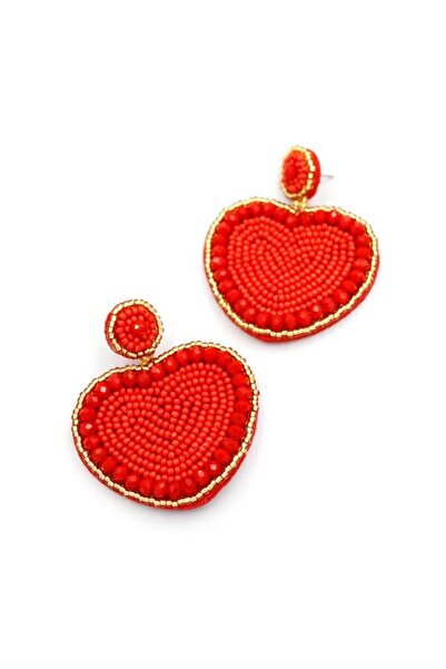 DANİSKA أقراط على شكل قلب - أحمر