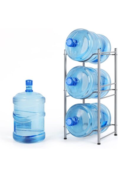 Twinkle Mart حامل زجاجات مياه سعة 5 جالون، رف مبرد مياه لتخزين 3 زجاجات، قابل...