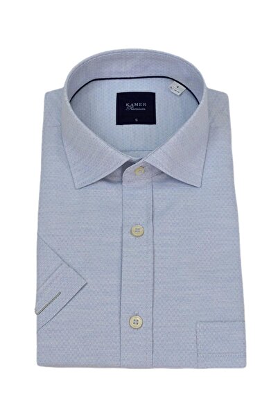 KAMER Men's Classic Short Sleeve Shirt 9528 Bgl-St04749